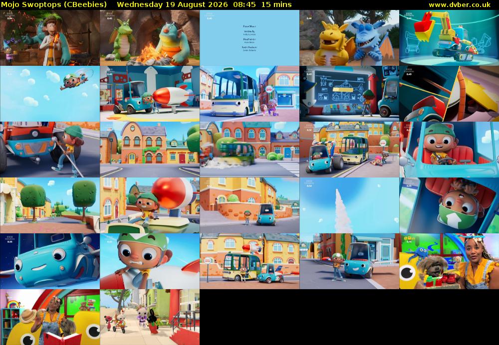 Mojo Swoptops (CBeebies) Wednesday 19 August 2026 08:45 - 09:00