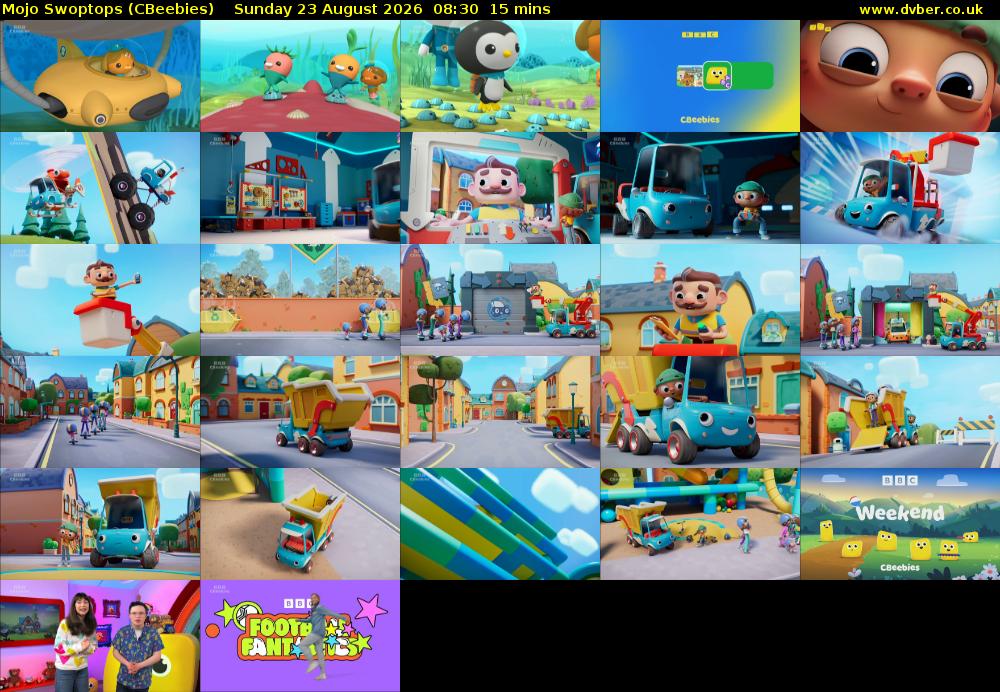 Mojo Swoptops (CBeebies) Sunday 23 August 2026 08:30 - 08:45