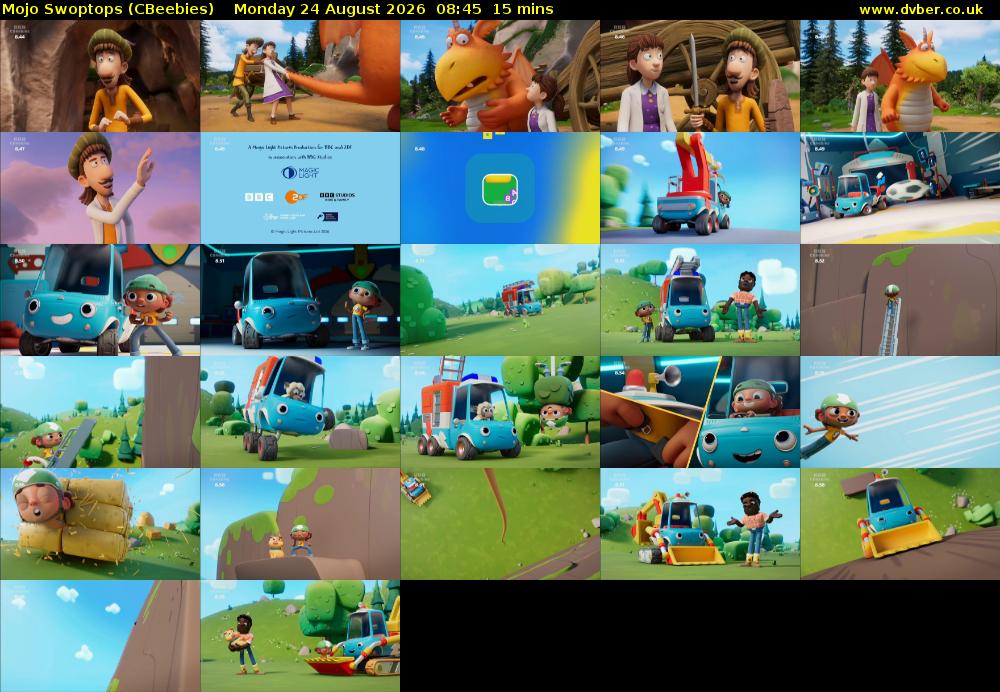 Mojo Swoptops (CBeebies) Monday 24 August 2026 08:45 - 09:00