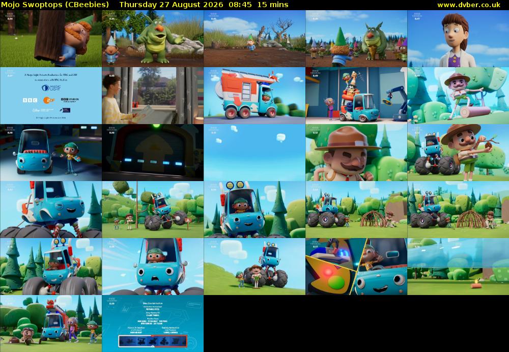 Mojo Swoptops (CBeebies) Thursday 27 August 2026 08:45 - 09:00