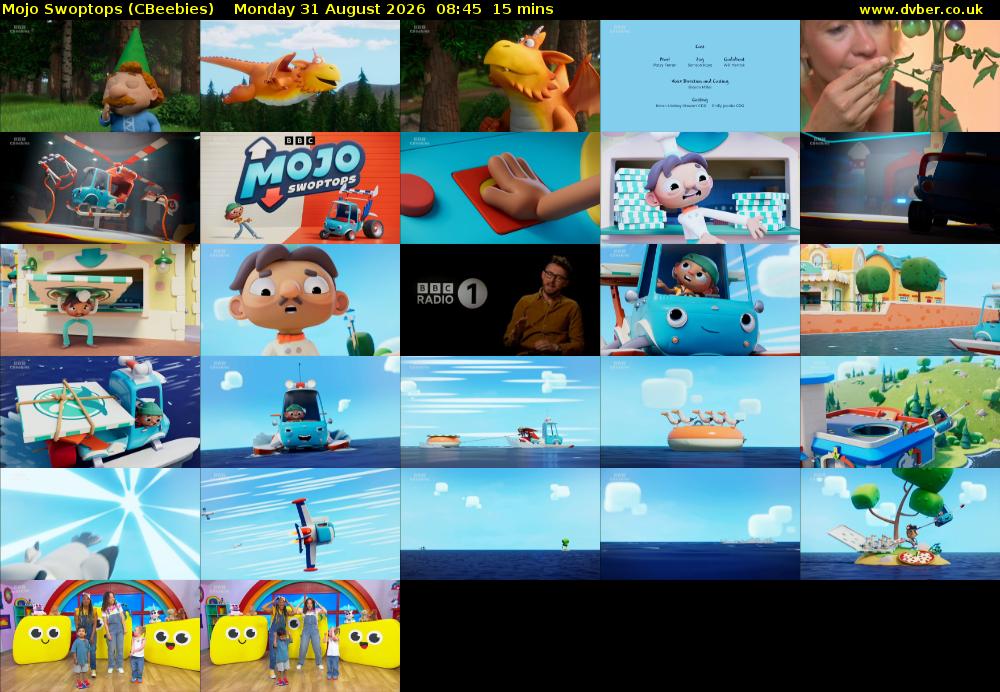Mojo Swoptops (CBeebies) Monday 31 August 2026 08:45 - 09:00