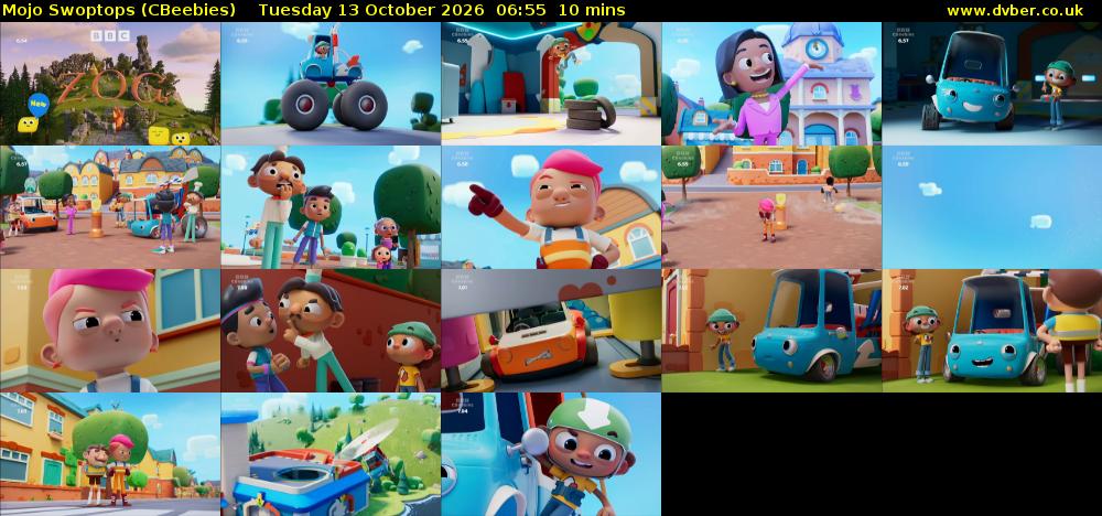 Mojo Swoptops (CBeebies) Tuesday 13 October 2026 06:55 - 07:05