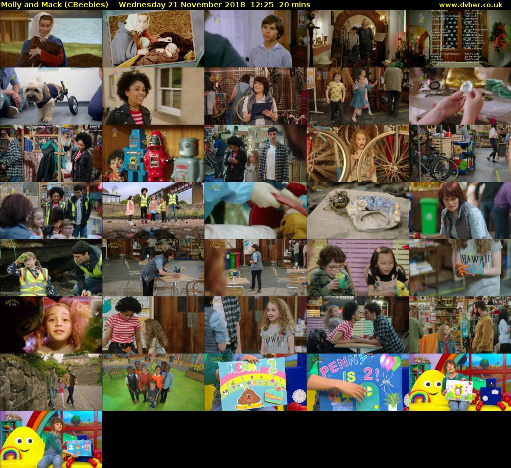 Molly and Mack (CBeebies) Wednesday 21 November 2018 12:25 - 12:45