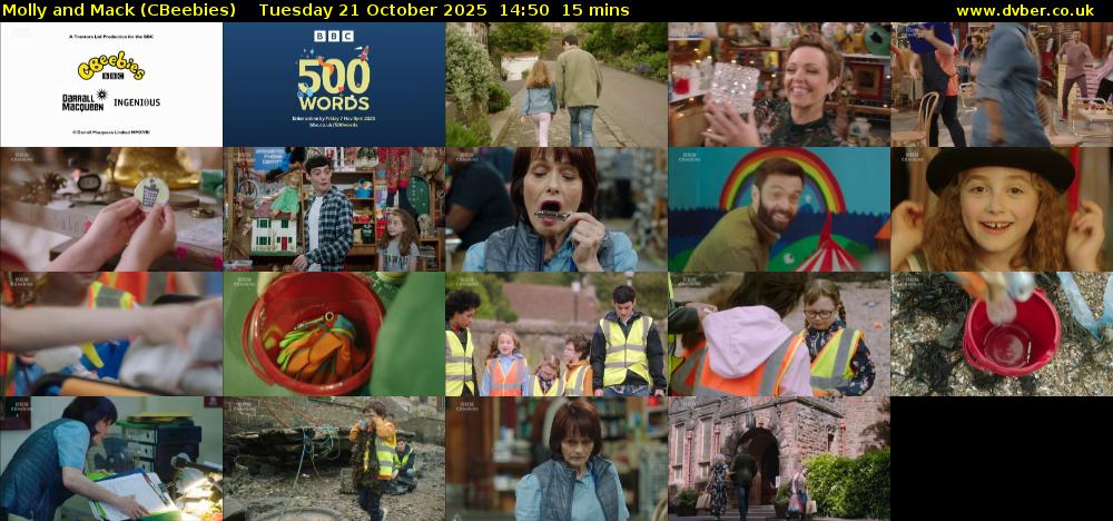 Molly and Mack (CBeebies) Tuesday 21 October 2025 14:50 - 15:05