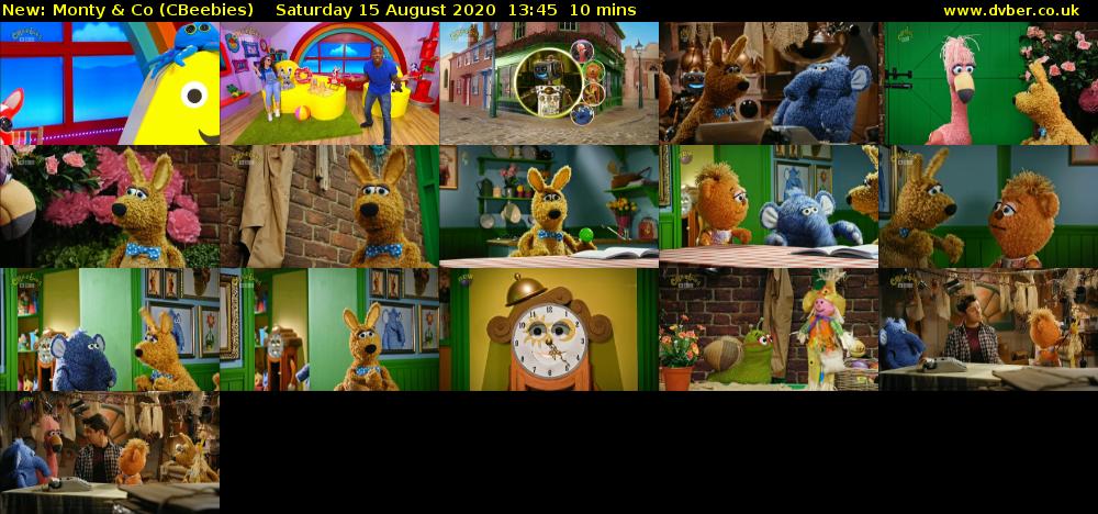 Monty & Co (CBeebies) Saturday 15 August 2020 13:45 - 13:55
