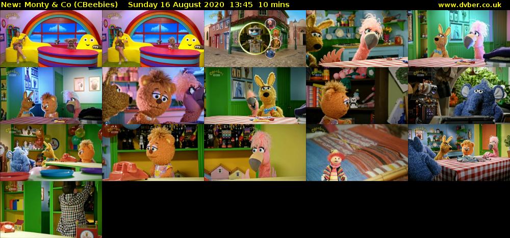 Monty & Co (CBeebies) Sunday 16 August 2020 13:45 - 13:55