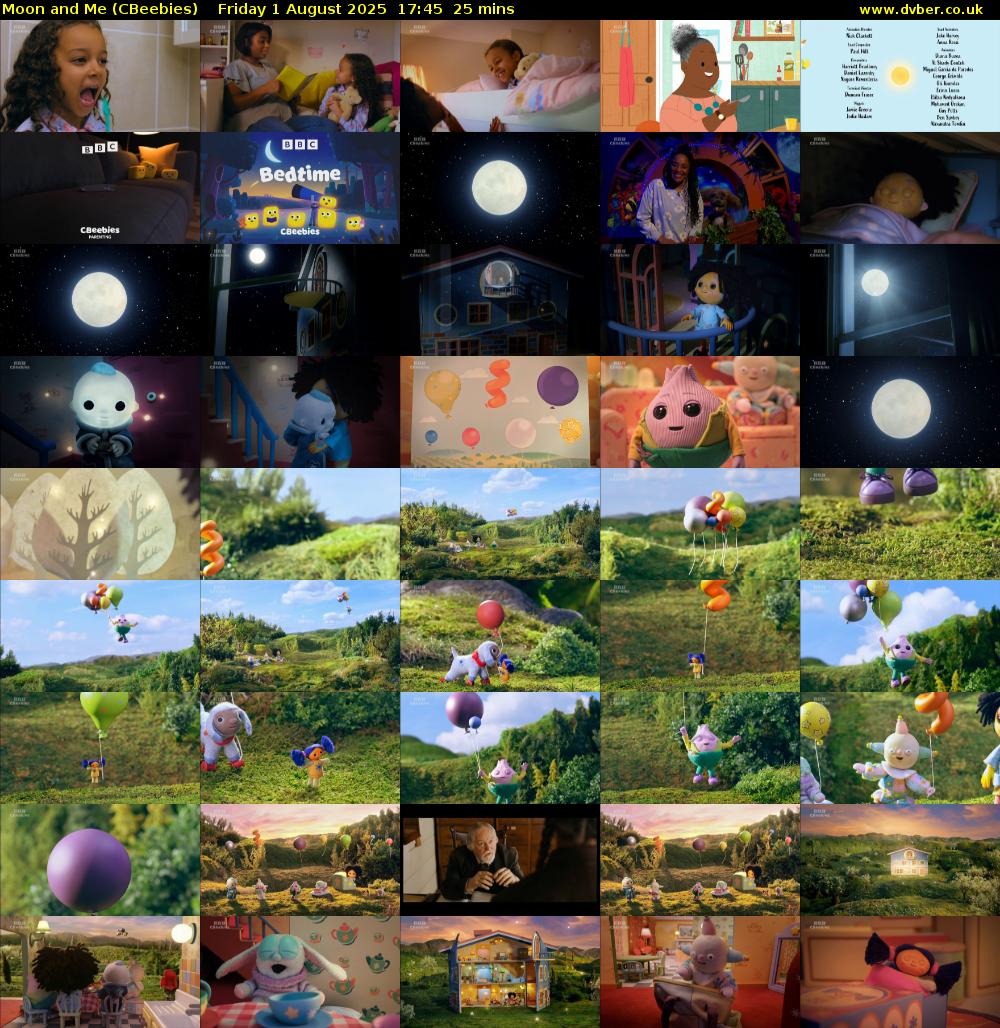 Moon and Me (CBeebies) Friday 1 August 2025 17:45 - 18:10