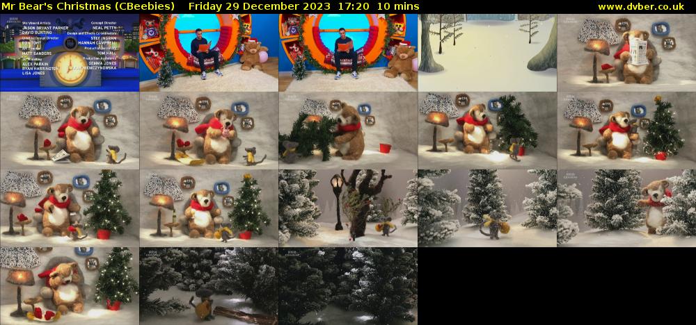 Mr Bear's Christmas (CBeebies) Friday 29 December 2023 17:20 - 17:30