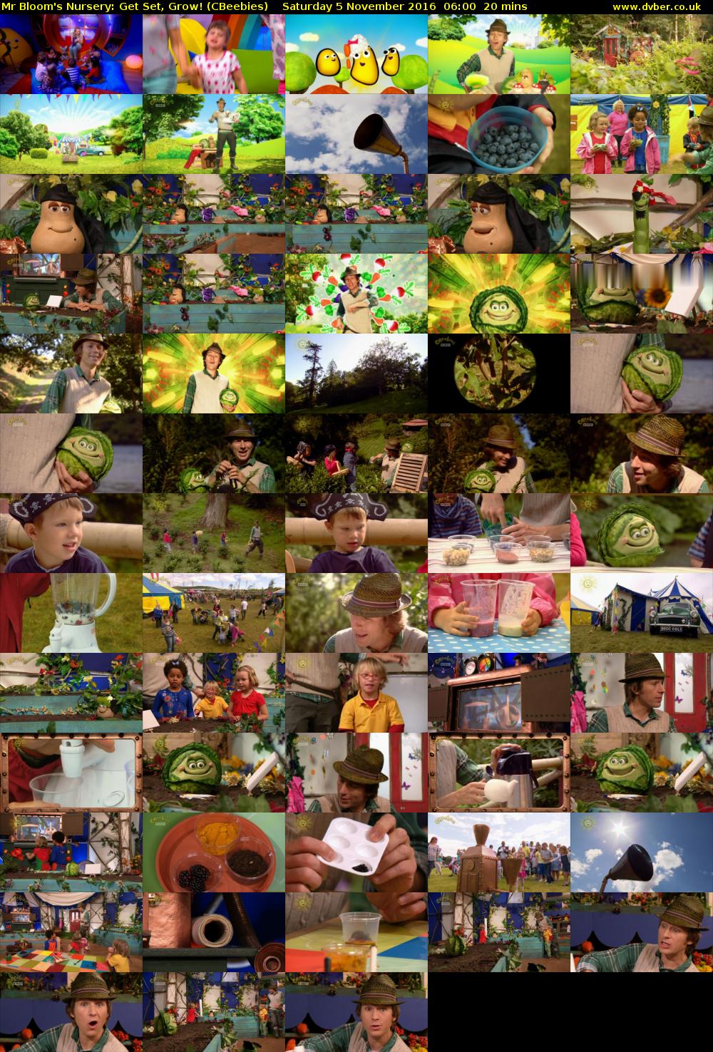 Mr Bloom's Nursery: Get Set, Grow! (CBeebies) Saturday 5 November 2016 06:00 - 06:20