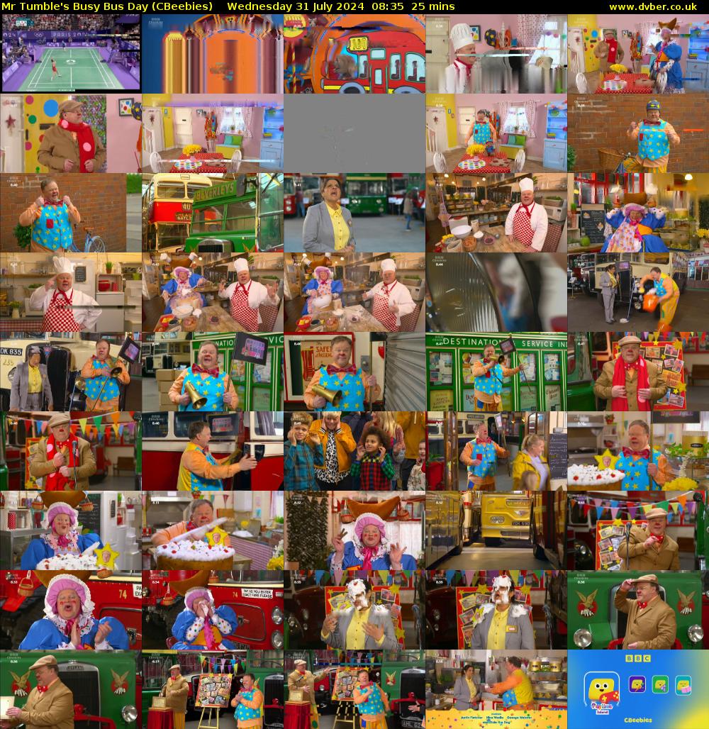 Mr Tumble's Busy Bus Day (CBeebies) Wednesday 31 July 2024 08:35 - 09:00