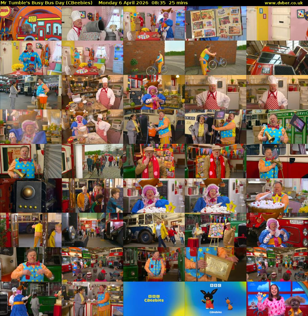 Mr Tumble's Busy Bus Day (CBeebies) Monday 6 April 2026 08:35 - 09:00