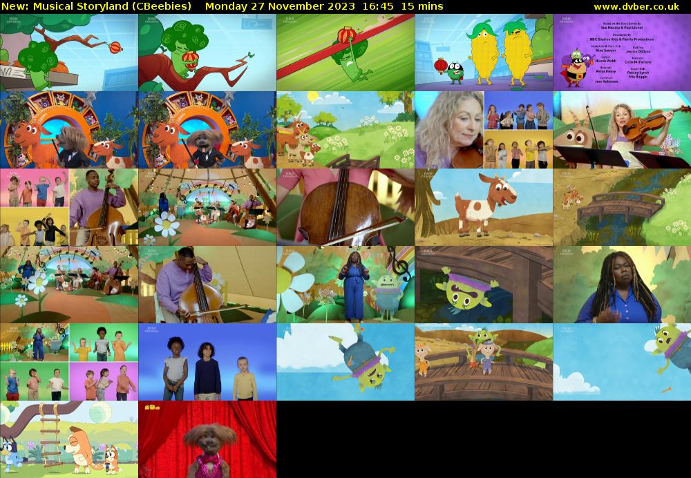 Musical Storyland (CBeebies) Monday 27 November 2023 16:45 - 17:00