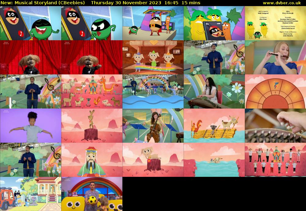 Musical Storyland (CBeebies) Thursday 30 November 2023 16:45 - 17:00