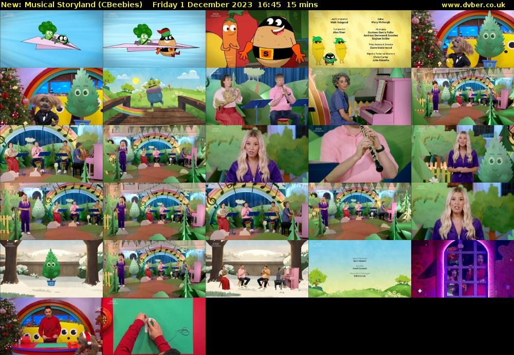 Musical Storyland (CBeebies) Friday 1 December 2023 16:45 - 17:00