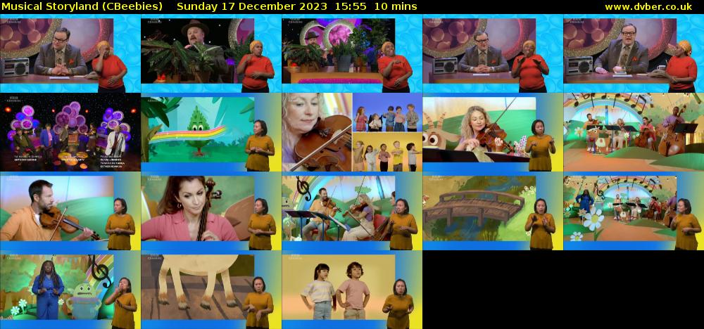 Musical Storyland (CBeebies) Sunday 17 December 2023 15:55 - 16:05