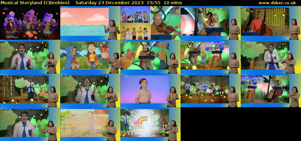 Musical Storyland (CBeebies) Saturday 23 December 2023 15:55 - 16:05