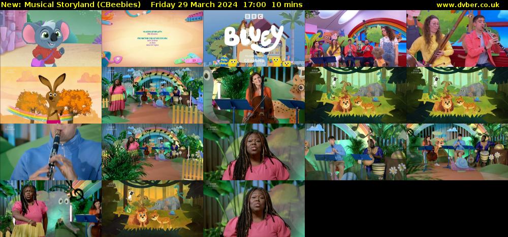 Musical Storyland (CBeebies) Friday 29 March 2024 17:00 - 17:10