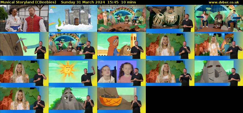 Musical Storyland (CBeebies) Sunday 31 March 2024 15:45 - 15:55
