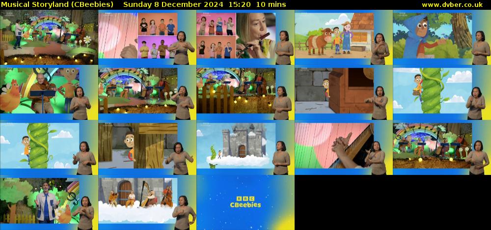 Musical Storyland (CBeebies) Sunday 8 December 2024 15:20 - 15:30