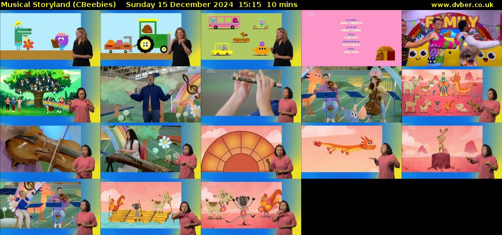 Musical Storyland (CBeebies) Sunday 15 December 2024 15:15 - 15:25