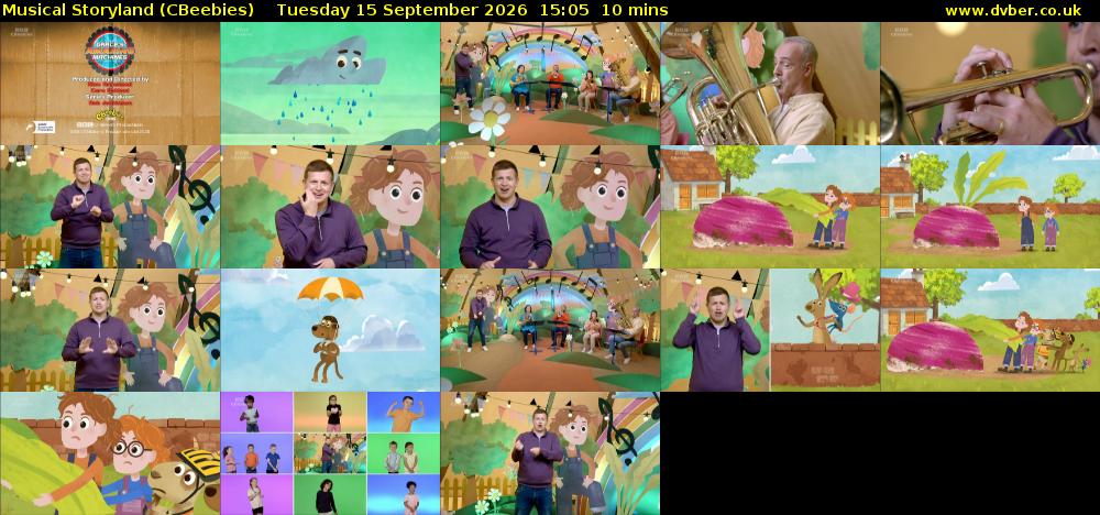 Musical Storyland (CBeebies) Tuesday 15 September 2026 15:05 - 15:15