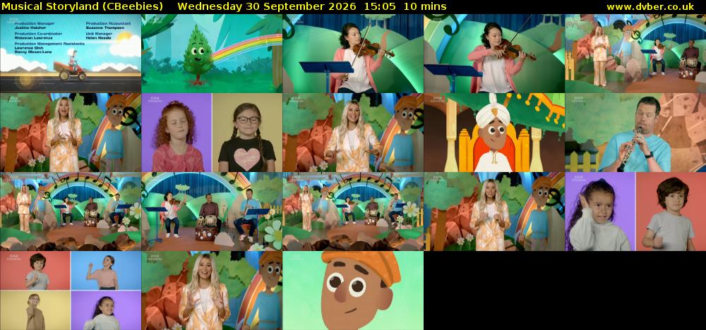 Musical Storyland (CBeebies) Wednesday 30 September 2026 15:05 - 15:15