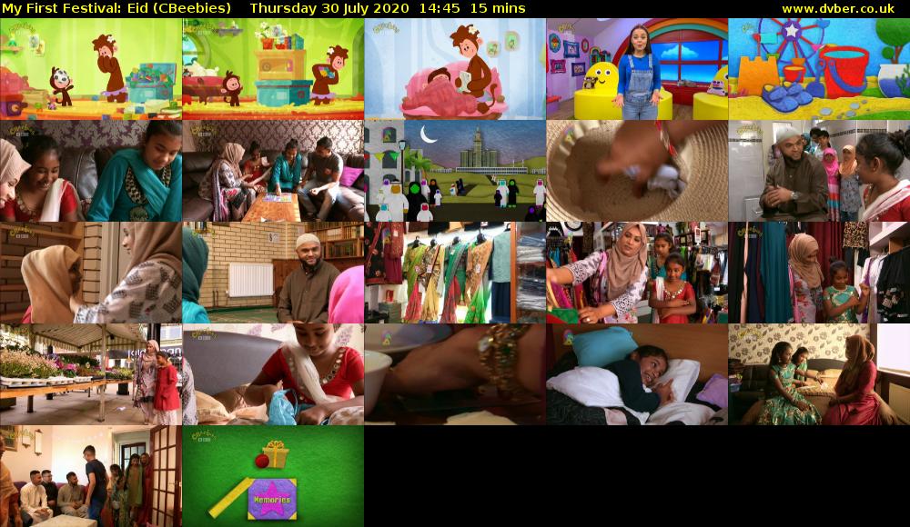 My First Festival: Eid (CBeebies) Thursday 30 July 2020 14:45 - 15:00
