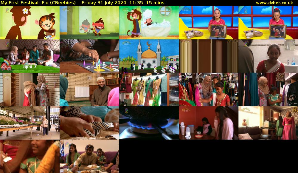My First Festival: Eid (CBeebies) Friday 31 July 2020 11:35 - 11:50