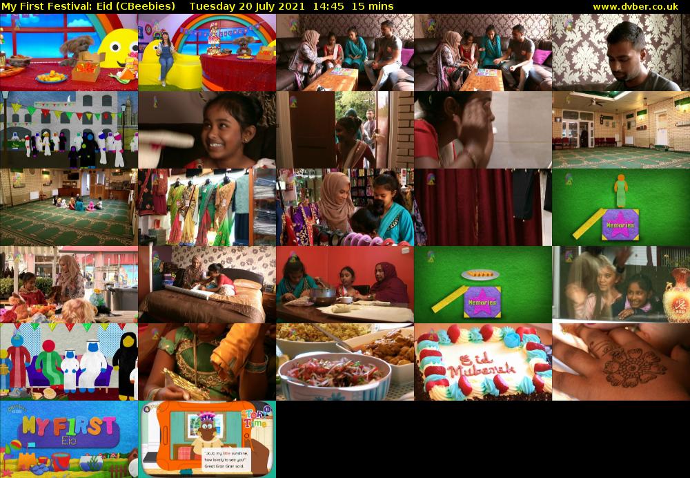 My First Festival: Eid (CBeebies) Tuesday 20 July 2021 14:45 - 15:00