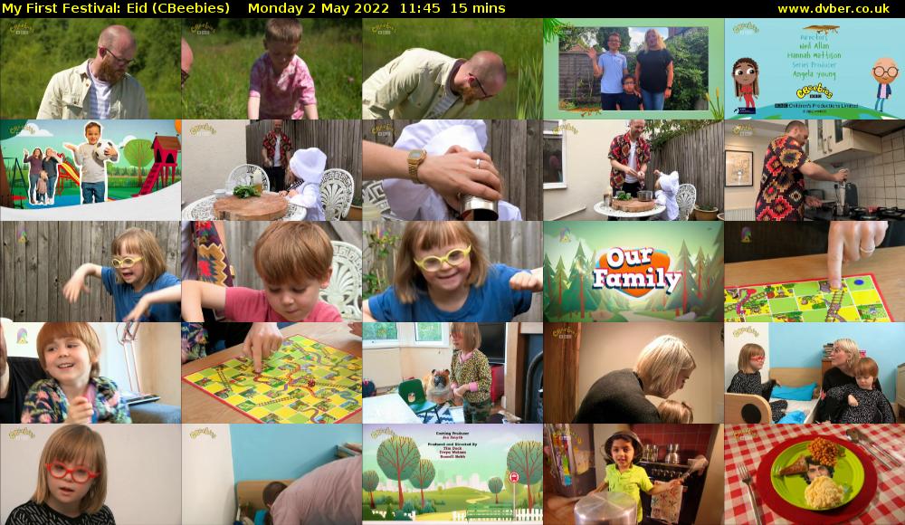 My First Festival: Eid (CBeebies) Monday 2 May 2022 11:45 - 12:00