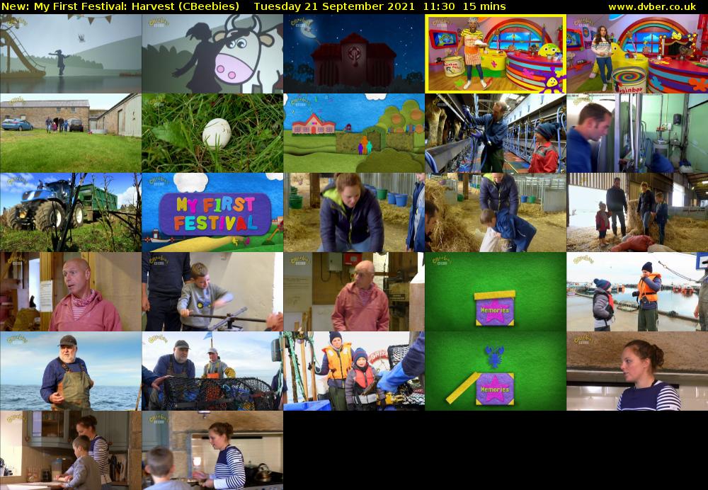 My First Festival: Harvest (CBeebies) Tuesday 21 September 2021 11:30 - 11:45
