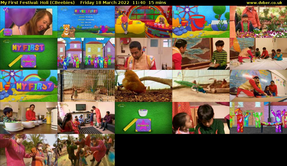 My First Festival: Holi (CBeebies) Friday 18 March 2022 11:40 - 11:55
