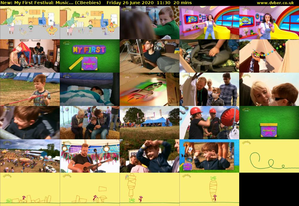My First Festival: Music... (CBeebies) Friday 26 June 2020 11:30 - 11:50