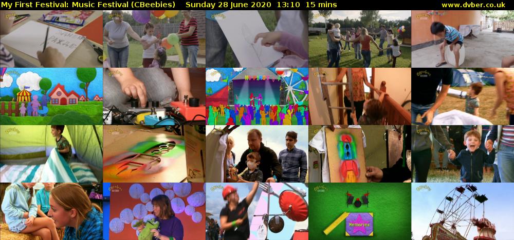 My First Festival: Music Festival (CBeebies) Sunday 28 June 2020 13:10 - 13:25