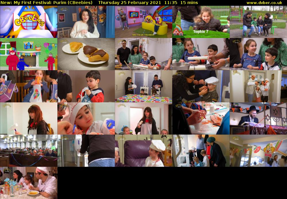My First Festival: Purim (CBeebies) Thursday 25 February 2021 11:35 - 11:50
