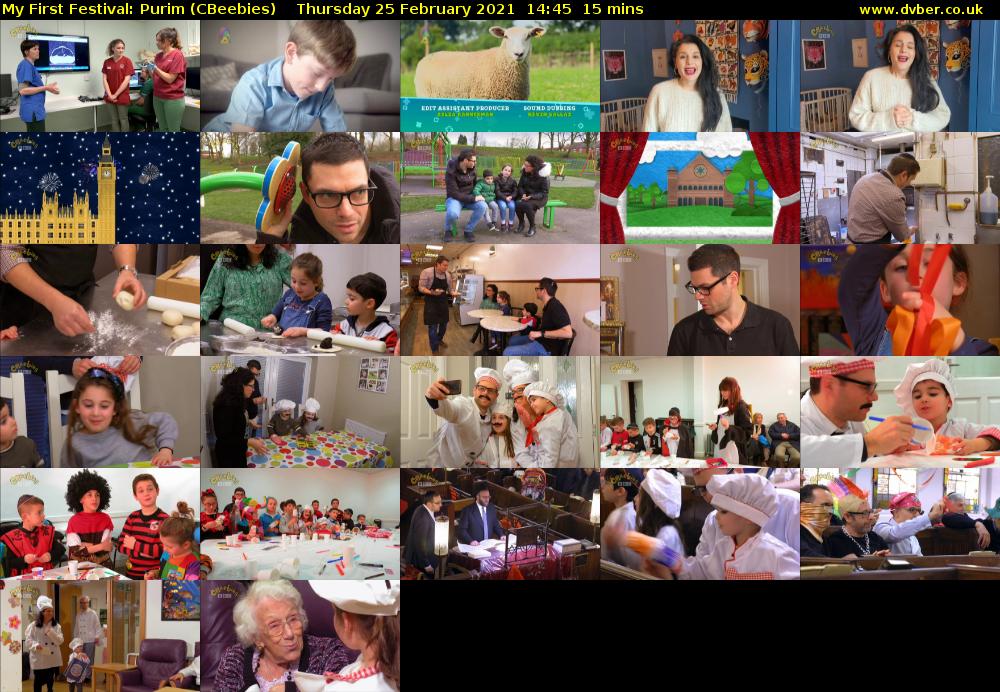 My First Festival: Purim (CBeebies) Thursday 25 February 2021 14:45 - 15:00