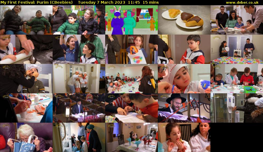 My First Festival: Purim (CBeebies) Tuesday 7 March 2023 11:45 - 12:00