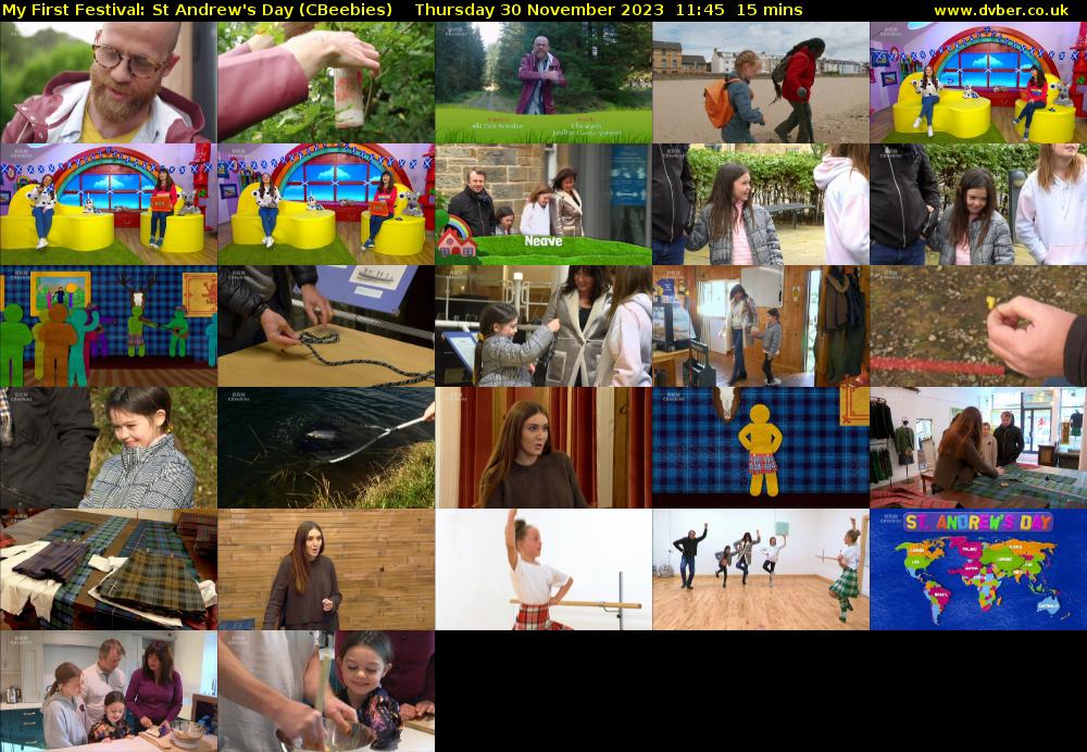 My First Festival: St Andrew's Day (CBeebies) Thursday 30 November 2023 11:45 - 12:00