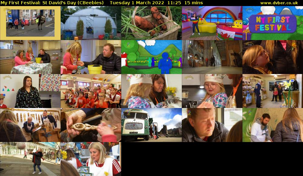 My First Festival: St David's Day (CBeebies) Tuesday 1 March 2022 11:25 - 11:40