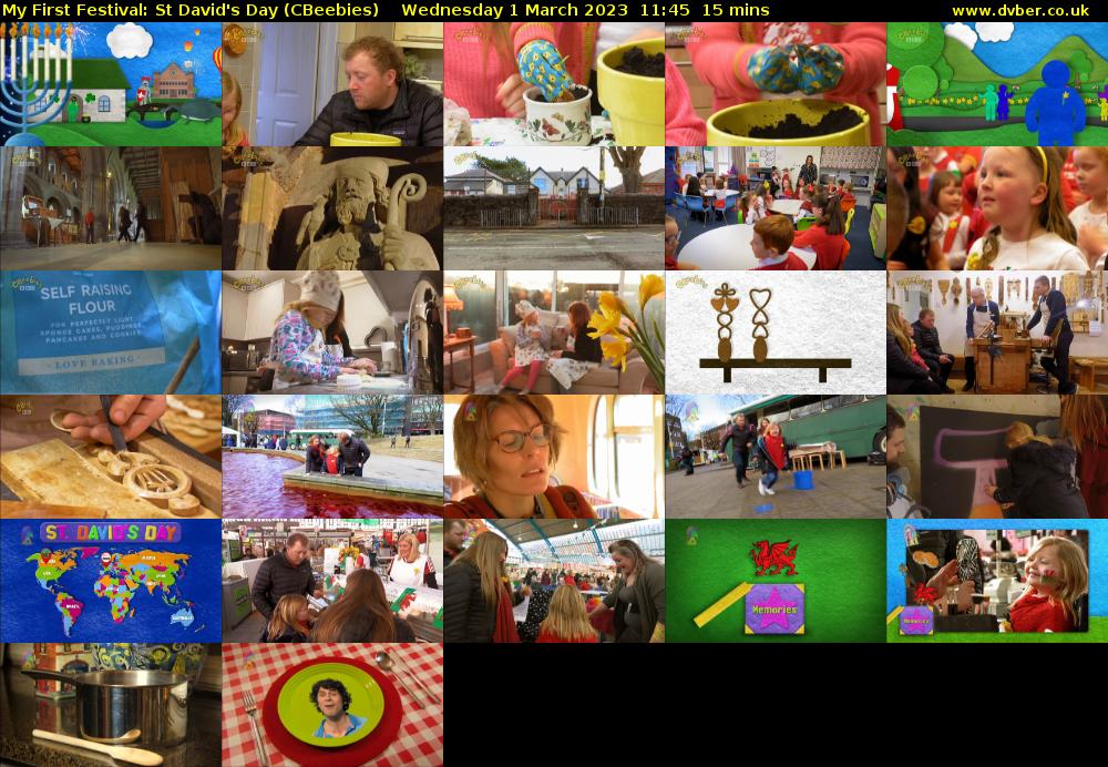 My First Festival: St David's Day (CBeebies) Wednesday 1 March 2023 11:45 - 12:00