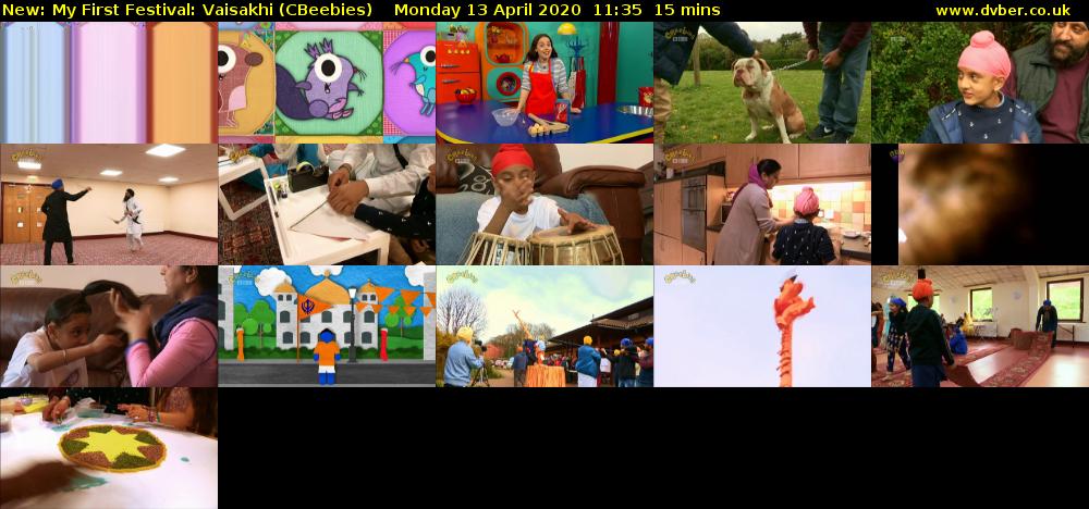 My First Festival: Vaisakhi (CBeebies) Monday 13 April 2020 11:35 - 11:50