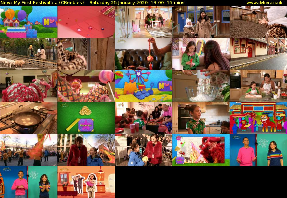 My First Festival :... (CBeebies) Saturday 25 January 2020 13:00 - 13:15