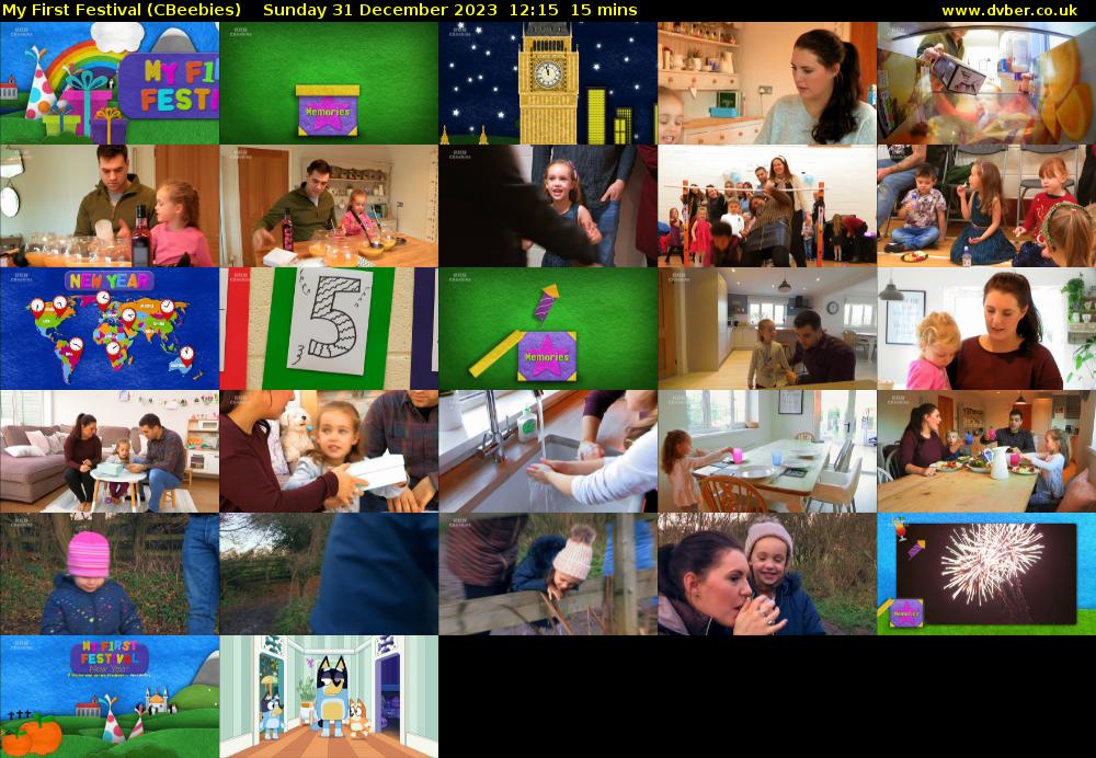 My First Festival (CBeebies) Sunday 31 December 2023 12:15 - 12:30
