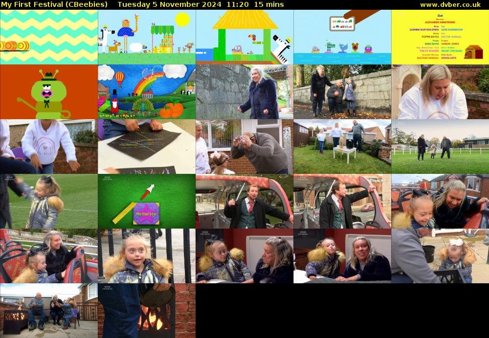 My First Festival (CBeebies) Tuesday 5 November 2024 11:20 - 11:35