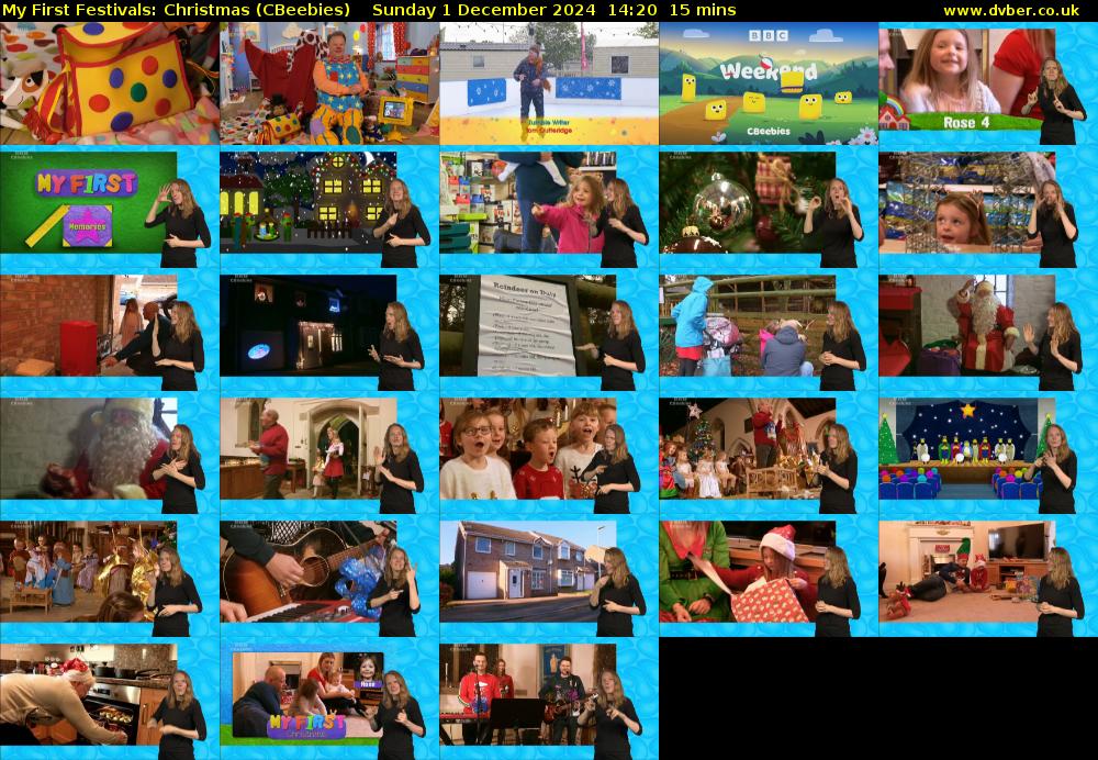 My First Festivals: Christmas (CBeebies) Sunday 1 December 2024 14:20 - 14:35