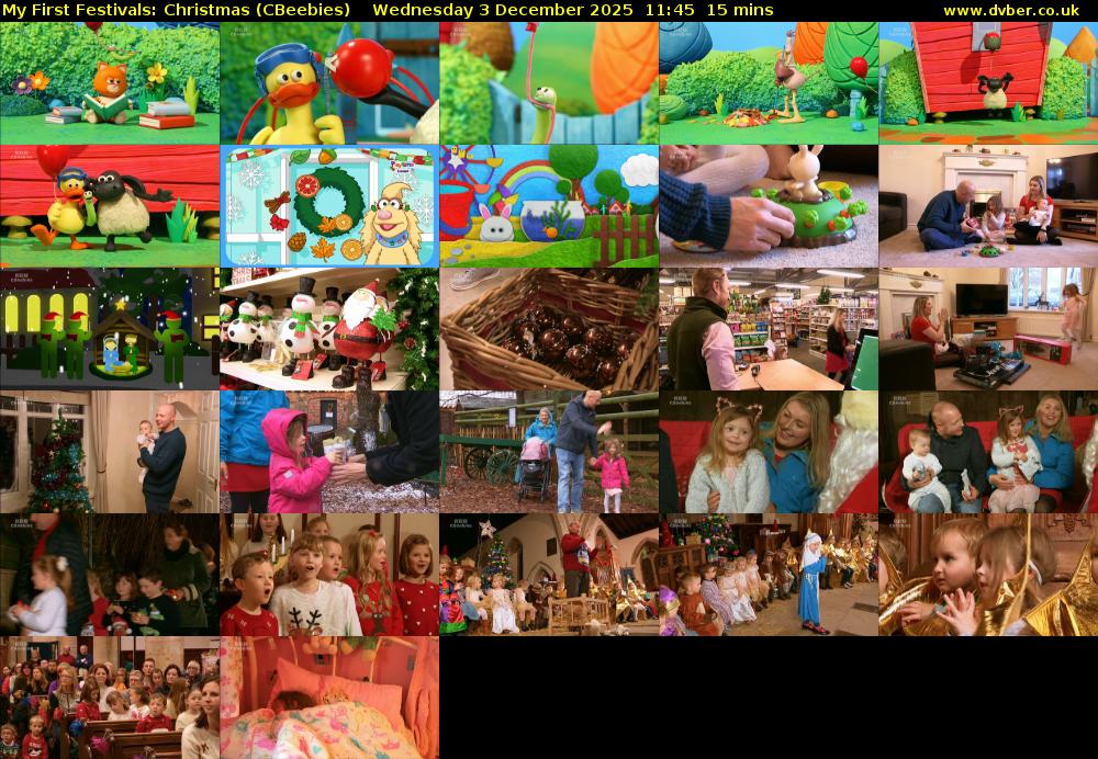 My First Festivals: Christmas (CBeebies) Wednesday 3 December 2025 11:45 - 12:00