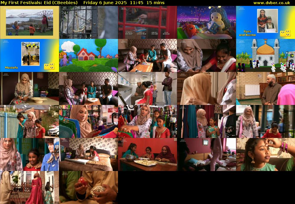 My First Festivals: Eid (CBeebies) Friday 6 June 2025 11:45 - 12:00