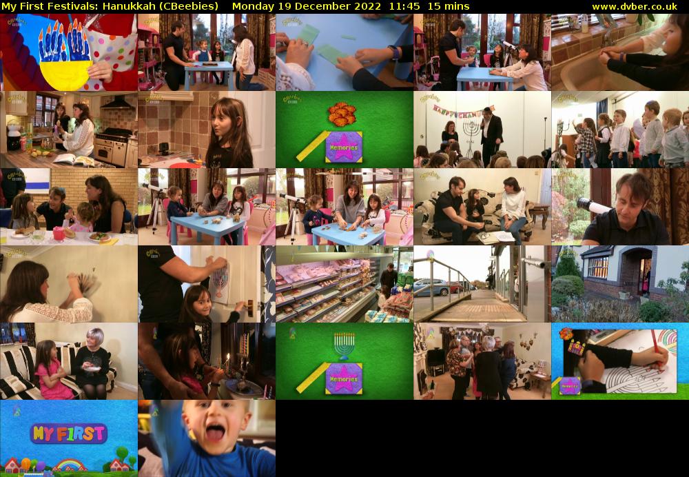 My First Festivals: Hanukkah (CBeebies) Monday 19 December 2022 11:45 - 12:00