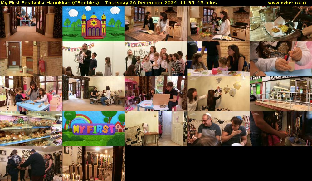 My First Festivals: Hanukkah (CBeebies) Thursday 26 December 2024 11:35 - 11:50