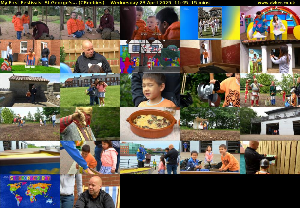 My First Festivals: St George's... (CBeebies) Wednesday 23 April 2025 11:45 - 12:00